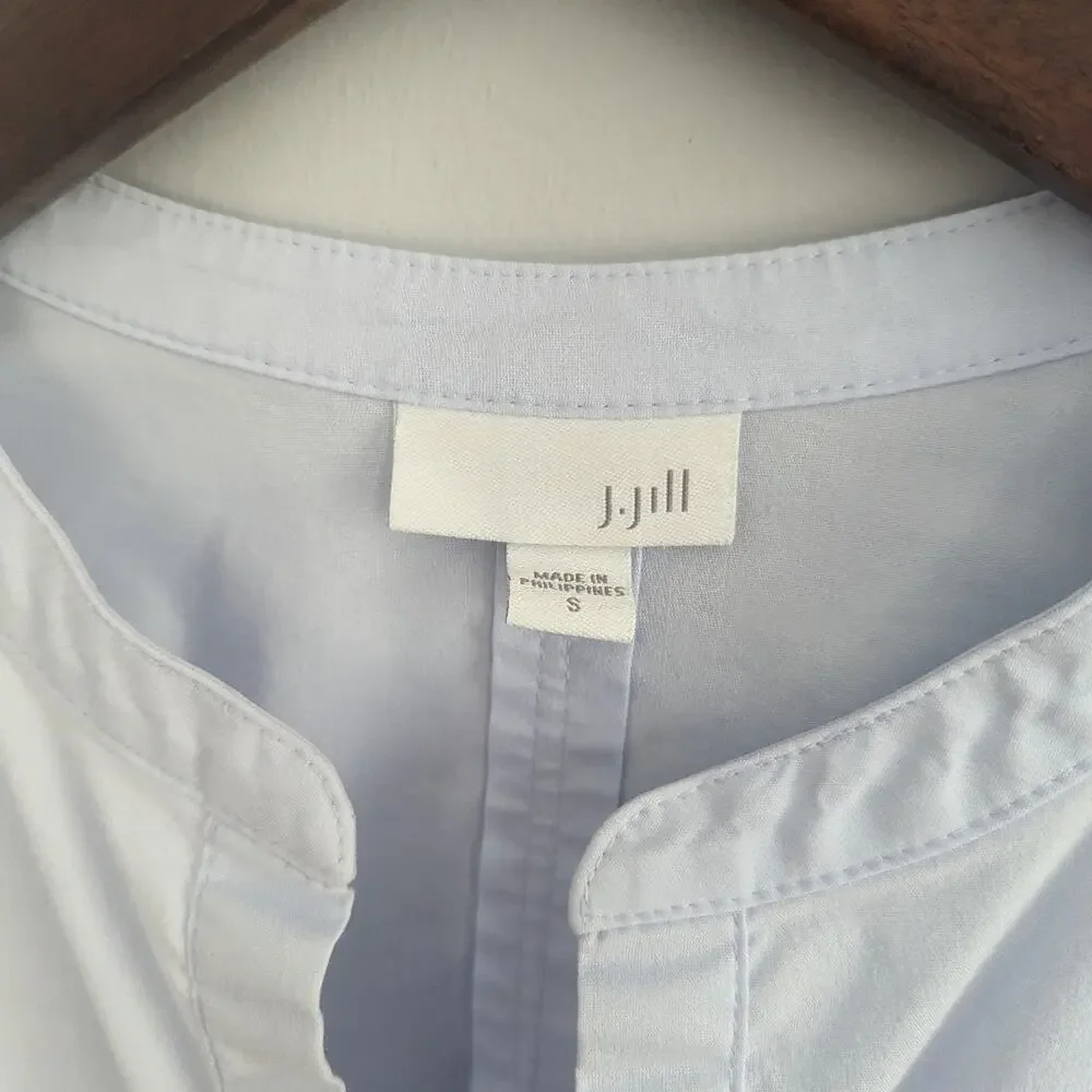 EUC J. Jill Light Blue Crisp Cotton Blouse Long Sleeve - S - Picture 5 of 5